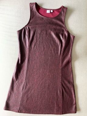 bp Burgundy Faux-Leather Sleeveless Sheath Dress